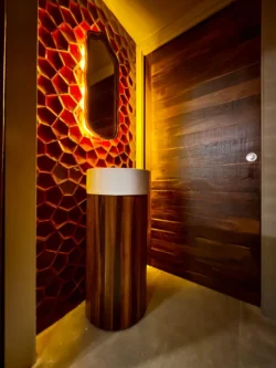 Dekor do łazienki na ścianę, bordowy, błyszczący - PAPILLON 3D Bordeaux Lucida A26 13x20cm