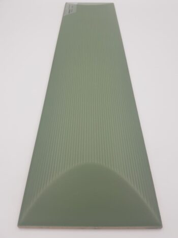 Dekor kafelki, zielone - Peronda Harmony LOG Green 12,5x50 cm. Zielona płytka dekoracyjna z matową, ryflowana powierzchnią i ściętymi bokami.