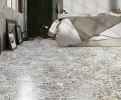 Dekory podłogowe - APAVISA Metal Inedita white natural. Płytki dekoracyjne ze wzorem w sypialni na podłodze,