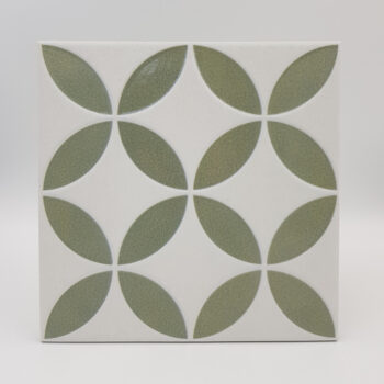 Harmony Mayari Green Petals LT 22,3x22,3 - Kafelki ozdobne, zielone