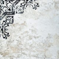 Płytka dekoracyjna - ABSOLUT KERAMIKA MINDANAO TERM 02 60X60cm. Hiszpańska płytka gresowa z małym czarnym wzorem na podłogę lub ścianę.