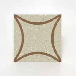 Płytki beżowe z brązowym wzorem geometrycznym, terrazzo, matowe - Marca Corona Terrasale ASTRO SABBIA 20x20cm K252