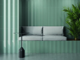 Płytki morskie, dekoracyjne na ścianę do salonu - Harmony BOW TEAL 15x45cm