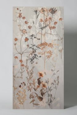 Płytki ścienne, kwiaty - Savoia Natura Prato Caldo 60x120cm. Dekory ścienne w ciepłych barwach na ścianę.