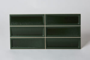 Zielone płytki ozdobne - Peronda Harmony LEVELS GREEN 20x40 cm. Płytki na ścianę, naśladujące sześć mniejszych mozaik.
