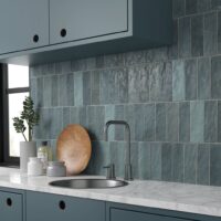 Błękitne płytki do kuchni na ścianie - Harmony RIAD AQUA 6,5x20