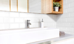 FABRESA Bevelled Blanco Biselado Bx 10x20 płytki metro białe kuchnia