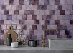 Fioletowe płytki kwadrat kuchnia Harmony DYROY AUBERGINE/10X10X0,85