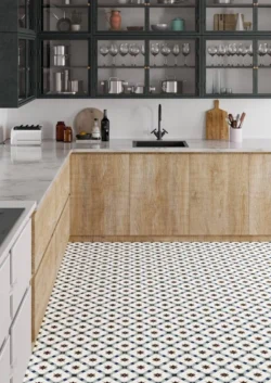 Gresy vintage marokański wzór dekoracyjny kuchnia podłoga Gayafores Grace Blue 33,15X33,15