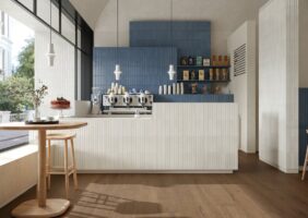 Kafelki małe cegiełki 3d na ścianę niebieskie Marca Corona Miniature Rima Indigo 6X24