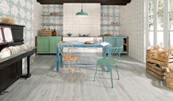 Płytki dekoracyjne do kuchni- Peronda Fs ARTISAN DECOR-A 33x33 cm. Kuchnia w starym stylu z płytkami retro na ścianach.