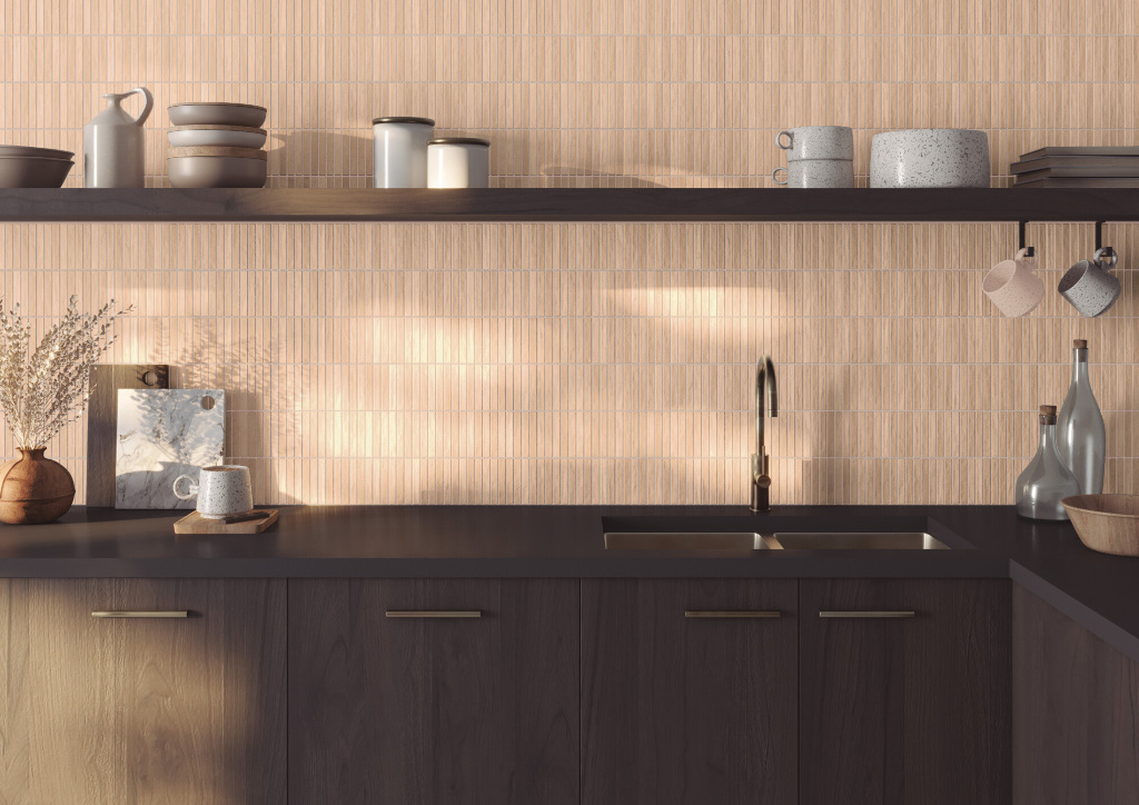 Płytki kit kat beż mat ściana kuchnia Harmony Duna Sand 20x20