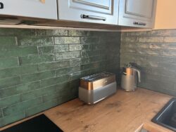 Zielone płytki ścienne w kuchni - Harmony SUNSET GREEN 6x