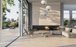 Gres imitacja kamienia beżowy salon Peronda CLUNY BEIGE AS/60X120X0,9/C/R