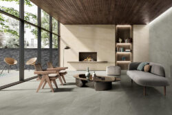 Novabell Allblack Beige ALK42RT 60x120 beżowa płytka imitująca kamień ściana