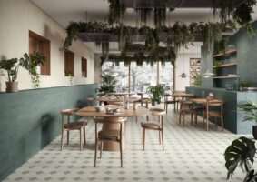 Płytki cegiełki zielone satynowe włoskie Marca Corona Miniature Cera Verde Foresta 6x24 J416