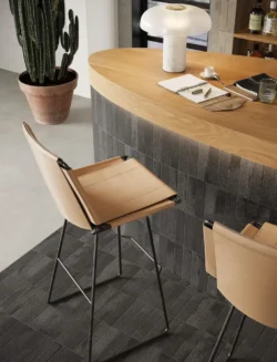 Płytki ceglane, antracytowe, podłoga ściana - Marca Corona Miniature Fornace Nero Fumo 6X24 J407