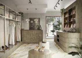 Płytki ceglane szarozielone dekor na ścianę Marca Corona Miniature Fornace Formella Verde Muschio 6x24cm J423