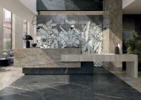 Płytki czarny marmur podłoga - Marca Corona Scultorea Dark Diamond 60x120 J405