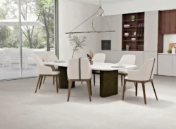 Płytki imitacja betonu podłogowe 120x60 AB Neocem Pearl Rectificado. Jasne kafelki w salonie na podłodze.