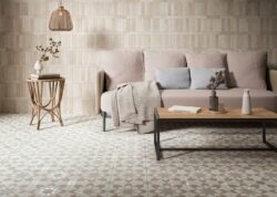 Płytki podłogowe, wzory geometryczne - Harmony Doha Taupe Flower SP 22,3x22,3