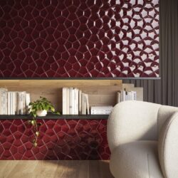 Salon bordowe kafelki ozdobne ścienne Acquario Due PAPILLON Lucida A26 13x20 Bordeaux