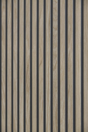 Kafelki drewnopodobne, lamele - Rondine Canne 3D Ecru Black 60x120cm. Lamele ścienne z matową powierzchnią i czarnymi paskami.