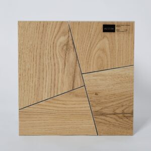 Płytki drewnopodobne ozdobne - D.GROW HONEY TANGRAM SP/30X30. Kafelki kwadratowe, dekoracyjne, złożone z różnych kawałków imitujących drewno.