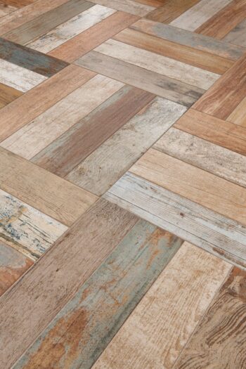 Płytki drewnopodobne, postarzane - Peronda Fs BRETAGNE 45x45 cm. Hiszpańskie kafle imitujące kolorowe drewno na podłogę.