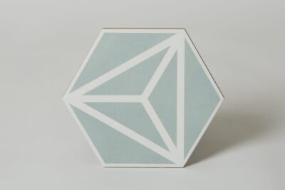 Płytki miętowe heksagon - Peronda Harmony Varadero Mint 19,8×22,8 cm. Kafelka pastelowa mięta z białym wzorem w macie. Płytki dekoracyjne na podłogę i ścianę.