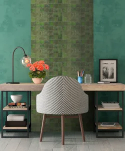 Kwadratowe zielone płytki holograficzne ścienne Life Ceramica Joy Emerald 10x10