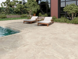 Gres imitacja kamienienia szarobeżowy taras Vitacer Volterra Bone 60x60 rect