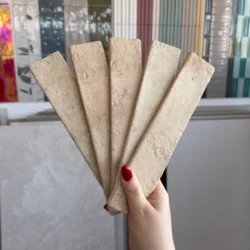 Life Ceramica ABBEY Limenstone 5X25 płytki w formacie cegiełki, ścienne, matowe, w kolorze beżowym, imitujące naturalny kamień. Styl retro kuchnia, łazienka.