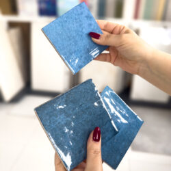 Niebieskie kafelki ścienne 10x10 Harmony Dyroy Blue