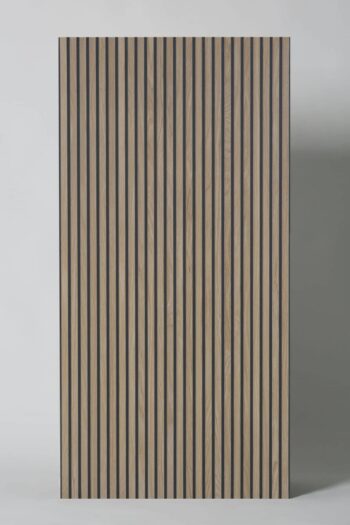 Gres drewnopodobny lamele - Rondine Canne 3D Ecru Black 60x120cm. Płytki na ścianę imitujące drewno w zimnym odcieniu - ecru z czarnymi paskami.