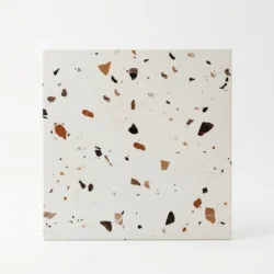 Płytka gresowa, lastryko, biała z kolorowymi kamyczkami, matowa powierzchnia, rektyfikowana - Bestile BLESLE WHITE 60x60 REC. G.1