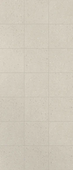 Płytki szarobeżowe podłogowe, matowe, lastryko - Marca Corona Terrasale Gemma 20x20 K242. Beżowe i białe kamyczki.