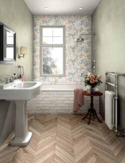 Białe cegiełki łazienka Marca Corona Multiforme Talco 7,5x30 cm I852