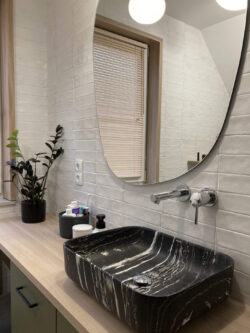 Białe cegiełki, łazienka - Harmony SUNSET WHITE 6x25