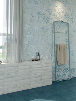 Białe cegiełki łazienkowe ściana Marca Corona Multiforme Talco 7,5x30 cm I852