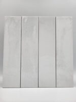 Białe kafelki do kuchni - Peronda Harmony BARI WHITE 6x24,6 cm. Cegiełki ceramiczne w odcieniach bieli z widocznymi ciemnymi przetarciami.