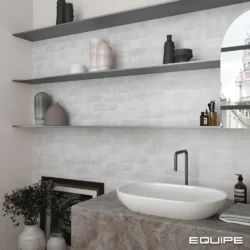 Equipe Argile Ice 6x24,6 cm płytki szare matowe cegiełki ściana
