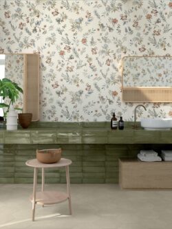 Glazura łazienkowa w kwiaty Marca Corona Mirabilia Clorofilla 50x120