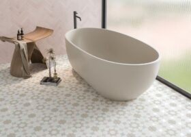 Kafelki łazienkowe we wzory - Harmony Doha Taupe Star SP 22,3x22,3