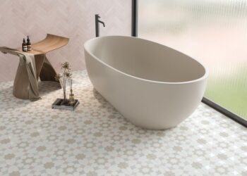 Kafelki łazienkowe we wzory - Harmony Doha Taupe Star SP 22,3x22,3