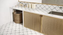 Kafelki z motywem kwiatowym, łazienka - Harmony Provenza Blue Flower 22,3x22,3