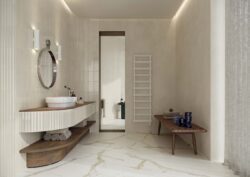 Płytki 3d do łazienki na ścianę białe ciepłe Marca Corona Miniature Rima Burro 6x24 K051