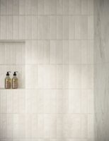 Płytki cegiełki białe do łazienki ścienne Marca Corona Miniature Cera Bianco Latte 6x24 J415. Małe płytki satynowe.