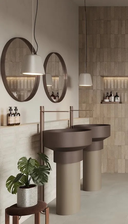 Płytki ceglane jasnoszare dekoracyjne łazienka ściana Marca Corona Miniature Fornace Formella Bianco Minerale 6x24 J419