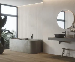 Płytki ścienne, ceramiczne ryflowane beżowe łazienka Museum PIEMONTE SAND WALL DEC SP/60X120X1,2/C/R